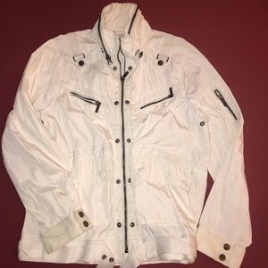 Decibel white windbreaker nylon jacket